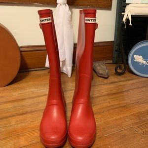 HUNTER Original Matte Red Tall Rain Boots